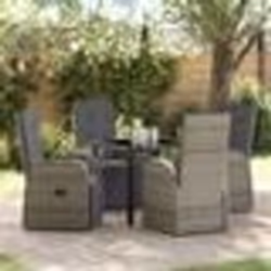 vidaXL Ensemble de Repas de Jardin 5 pcs Gris 80 x 80 x 73 cm