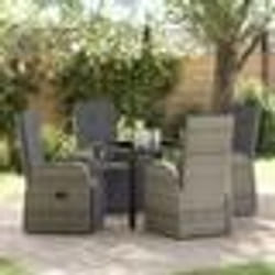 vidaXL Ensemble de Repas de Jardin 5 pcs Gris 80 x 80 x 73 cm