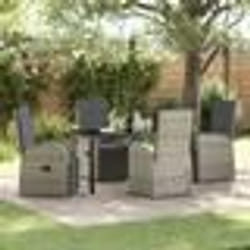 vidaXL Ensemble de salle à manger jardin 5 pcs Gris 160 x 80 x 73 cm