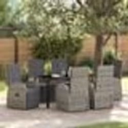vidaXL Set de salle à manger de jardin 7 pcs Gris 160 x 80 x 73 cm