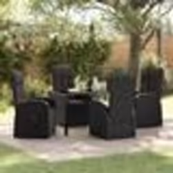 vidaXL Chaises de jardin inclinables 5 pcs Noir 140 x 70 x 73 cm