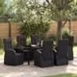 vidaXL Chaises de Jardin Inclinables 7 pcs Noir 160 x 80 x 73 cm