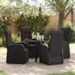 vidaXL Chaises de Jardin Inclinaison 5 pcs Noir 80 x 80 x 73 cm