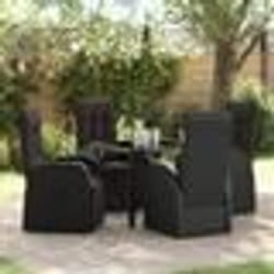 vidaXL Chaises de Jardin Inclinaison 5 pcs Noir 80 x 80 x 73 cm