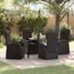 vidaXL Chaises de jardin inclinables 5 pcs Noir 140 x 70 x 73 cm