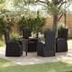 vidaXL Chaises de jardin inclinables 5 pcs Noir 160 x 80 x 73 cm