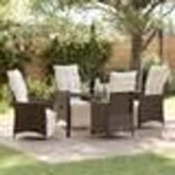 vidaXL Ensemble de jardin 5 pcs avec coussins en rotin synthétique marron