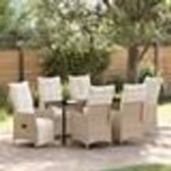 vidaXL Ensemble de salle à manger de jardin 7 pièces avec coussins en poly rotin beige