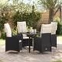 vidaXL Ensemble de salle à manger de jardin 5 pièces avec coussins en poly rotin noir