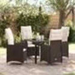 vidaXL Ensemble de salle à manger de jardin 5 pièces avec coussins marron en poly rotin