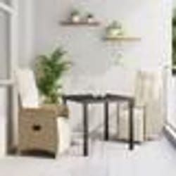 vidaXL Ensemble de salle à manger de jardin 3 pièces avec coussins beige en poly rotin .