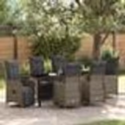 vidaXL Ensemble de salle à manger de jardin 7 pièces avec coussins en poly rotin beige