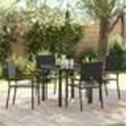 vidaXL Ensemble de salle à manger de jardin 5 pièces en rotin synthétique noir