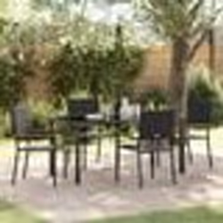 vidaXL Ensemble de Salle à Manger de Jardin 5 pièces en poly rattan noir