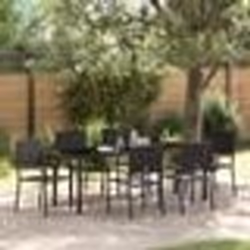 vidaXL Ensemble de jardin 7 pièces Noir en Poly Rattan