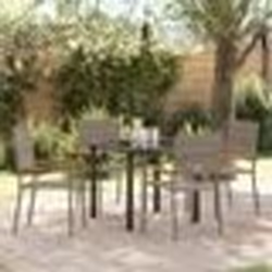 vidaXL Ensemble de salle à manger de jardin 5 pièces en poly rotin gris