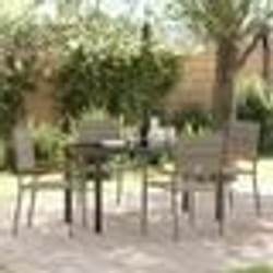 vidaXL Ensemble de Salle à Manger de Jardin 5 Pièces Gris en Rattan