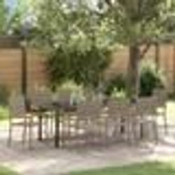 vidaXL Ensemble de salle à manger de jardin 9 pièces en rattan synthétique gris