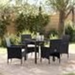 vidaXL Ensemble de salle à manger de jardin 5 pièces , noir en poly rotin