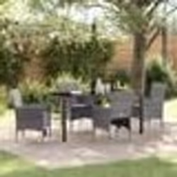 vidaXL Ensemble de salle à manger de jardin en poly rattan gris, 5 pièces