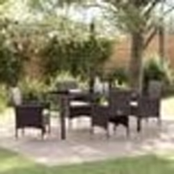 vidaXL Set de table de jardin 5 pièces en poly rotin marron