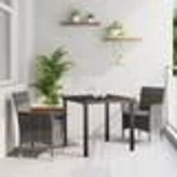vidaXL Set de jardin 3 pièces en rotin synthétique gris