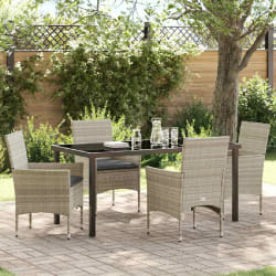 vidaXL Ensemble de salle à manger pour jardin 5 pcs Gris clair