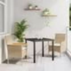 vidaXL Ensemble de jardin 3 pièces avec coussins, polyrotin beige.