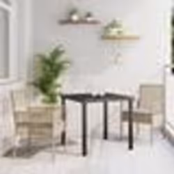 vidaXL Ensemble de salle à manger de jardin 3 pièces avec coussins en rattan poly beige