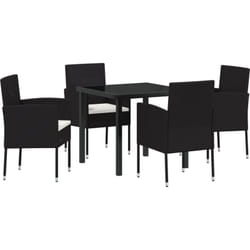 Vidaxl - Ensemble de jardin de 5 pièces avec coussins noir poly rattan