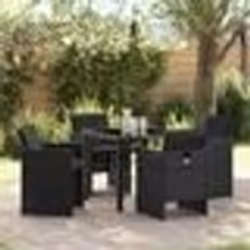 vidaXL Ensemble de salle à manger de jardin 5 pièces avec coussins en poly rotin noir