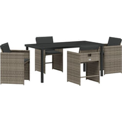 Vidaxl - Ensemble de salle à manger de jardin 5 pièces avec coussins gris en poly rotin