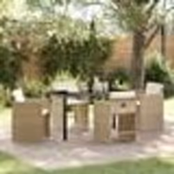 vidaXL Ensemble de salle à manger de jardin de 5 pièces avec coussins rotin PE beige