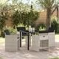 vidaXL Set de salon de jardin 5 pièces avec coussins gris clair en poly rattan