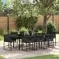 vidaXL Ensemble de jardin de 9 pièces avec coussins en poly rotin noir
