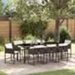 vidaXL Ensemble de jardin 9 pièces avec coussins bruns en poly rattan