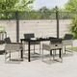 vidaXL Ensemble de jardin 5 pièces avec coussins gris clair en poly rotin.