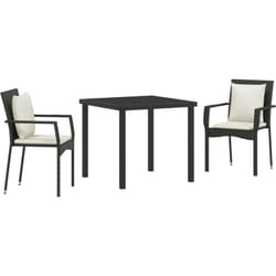 Vidaxl - Ensemble de Salle à Manger de Jardin 3 pcs Noir 80 x 80 x 73 cm