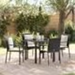vidaXL Ensemble de 4 chaises de jardin 5 pcs Noir 80 x 80 x 73 cm