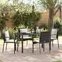 vidaXL Ensemble de repas de jardin 5 pcs Noir 140 x 70 x 73 cm