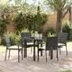 vidaXL Ensemble de Salle à Manger de Jardin 5 pcs Noir 80 x 80 x 73 cm
