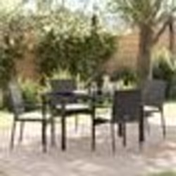 vidaXL Set de 4 Chaises de Jardin 5 pcs Noir 140 x 70 x 73 cm