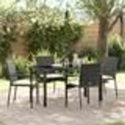 vidaXL Set de 4 Chaises de Jardin 5 pcs Noir 140 x 70 x 73 cm