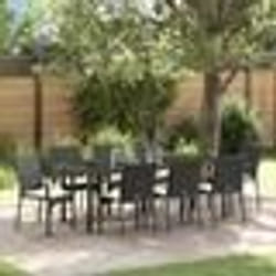 vidaXL Ensemble de dîner de jardin 9 pcs Noir 200 x 80 x 73 cm