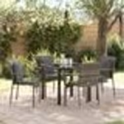 vidaXL Ensemble de 4 chaises de jardin 5 pcs Gris 80 x 80 x 73 cm