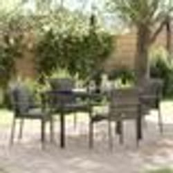 vidaXL Ensemble de chaises de jardin 5 pcs Gris 140 x 70 x 73 cm