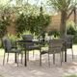 vidaXL Ensemble de chaises de jardin 5 pcs Gris 160 x 80 x 73 cm