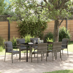 vidaXL Ensemble de chaises de jardin 7 pcs Gris 160 x 80 x 73 cm