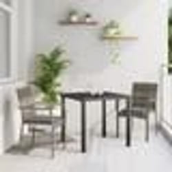 vidaXL Set de chaises de jardin gris 3 pcs Gris 80 x 80 x 73 cm