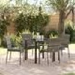 vidaXL Set de chaises de jardin 4 5 pcs Gris 80 x 80 x 73 cm